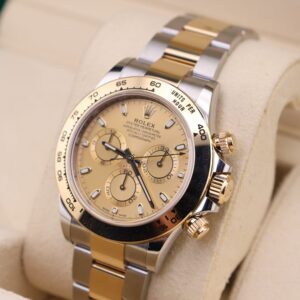 Close-up of Rolex Daytona champagne dial watch