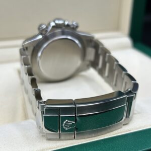 Close-up of Rolex Daytona white dial chronograph