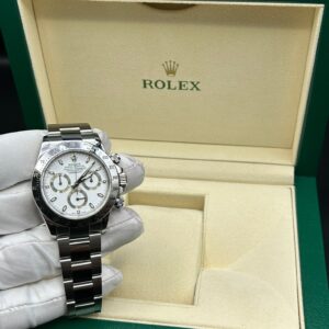 Rolex Daytona steel chronograph side view
