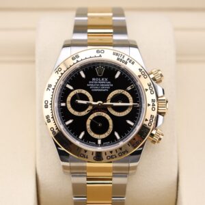 Two-tone chronograph watch bracelet and case