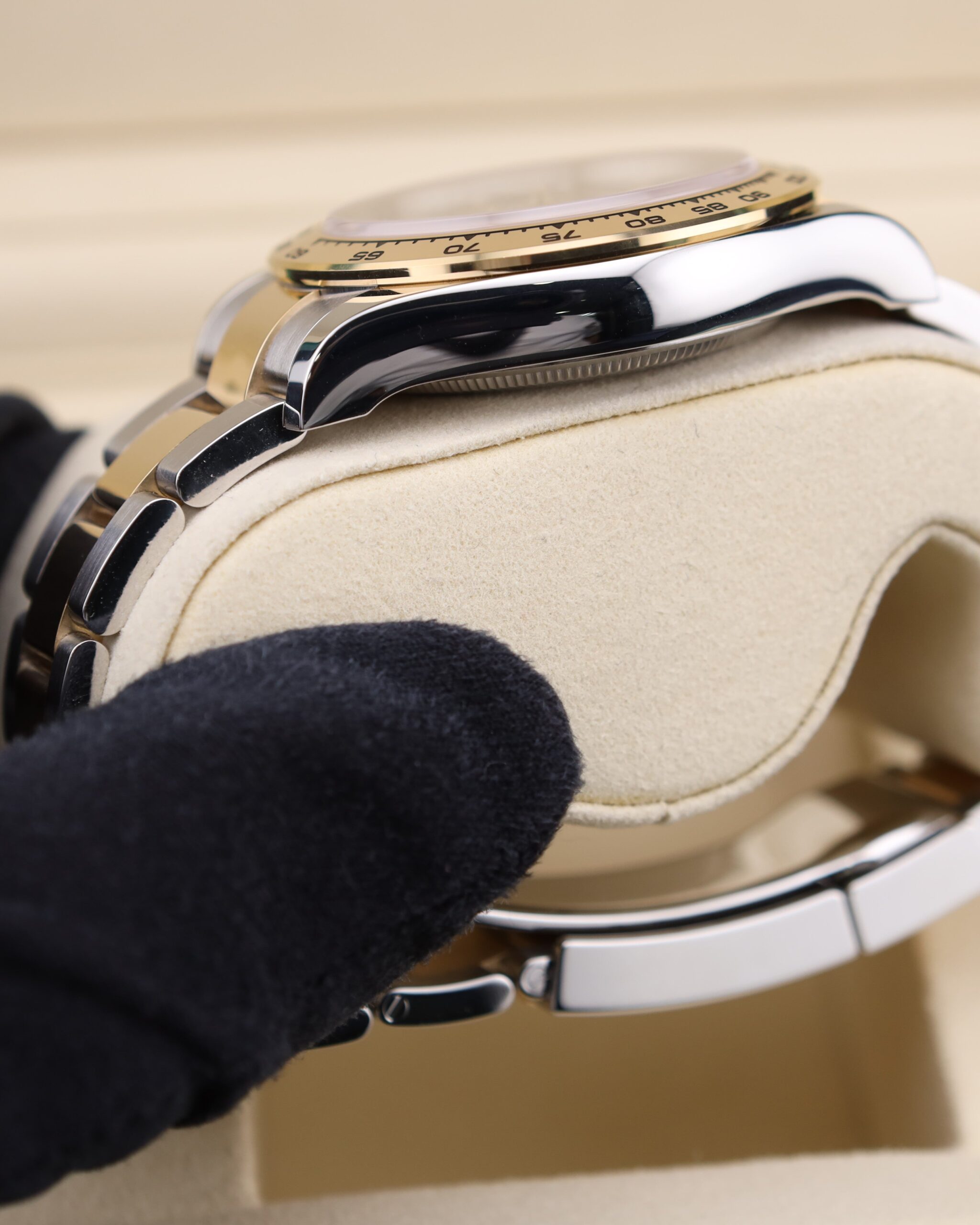Black dial two-tone automatic chronograph