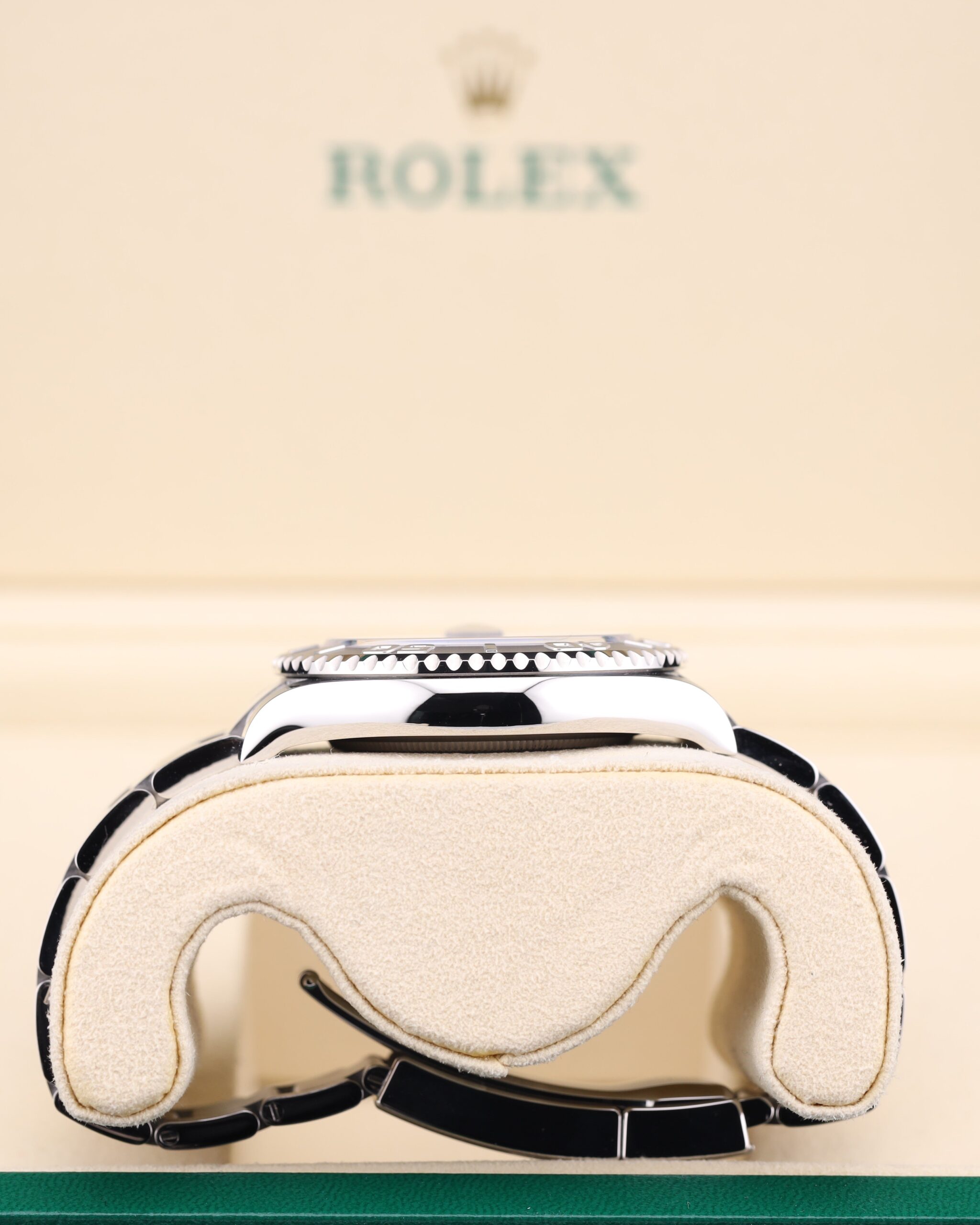 Luxury watch with blue dial and metal bracelet