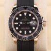 Rose gold sport automatic timepiece on black strap