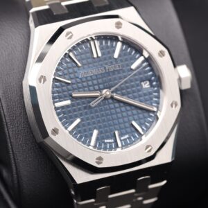 Men's vintage dress automatic watch with leather strap
