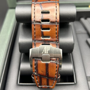 Chronograph watch on leather strap