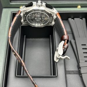 Luxury chronograph watch with brown dial
