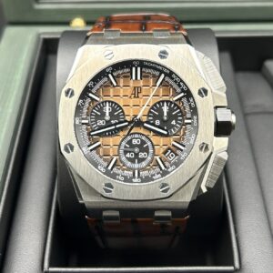 Close-up of chronograph watch face