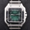 Pre-owned two-tone automatic watch with green dial