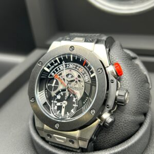 Chronograph watch on leather strap