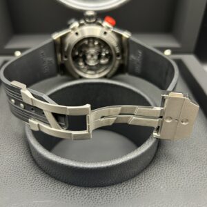 Luxury chronograph watch dial close-up