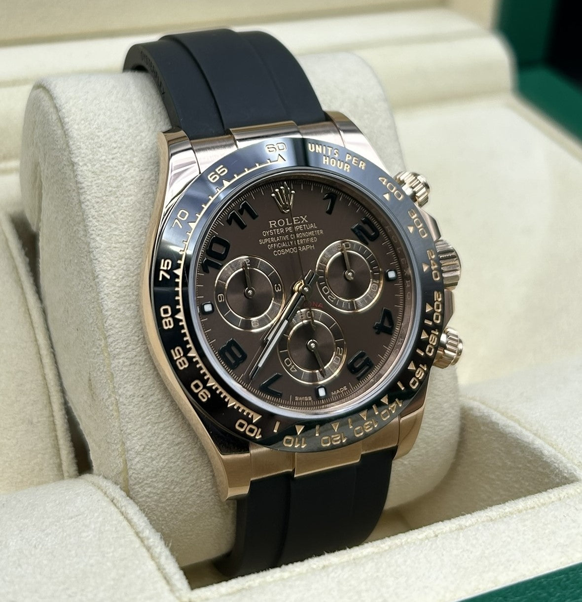 Luxury chronograph with chocolate dial