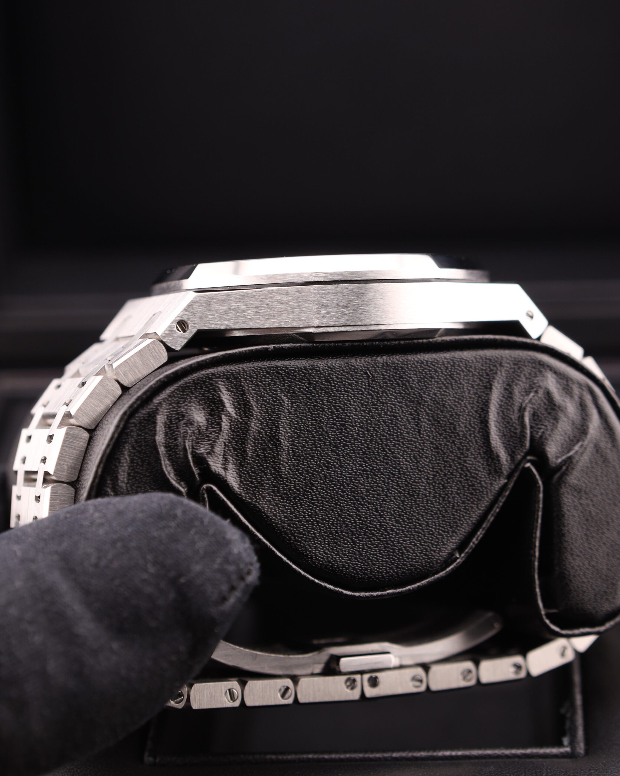 Stainless steel chronograph with black dial