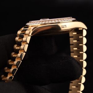 Vintage mechanical wristwatch on leather strap