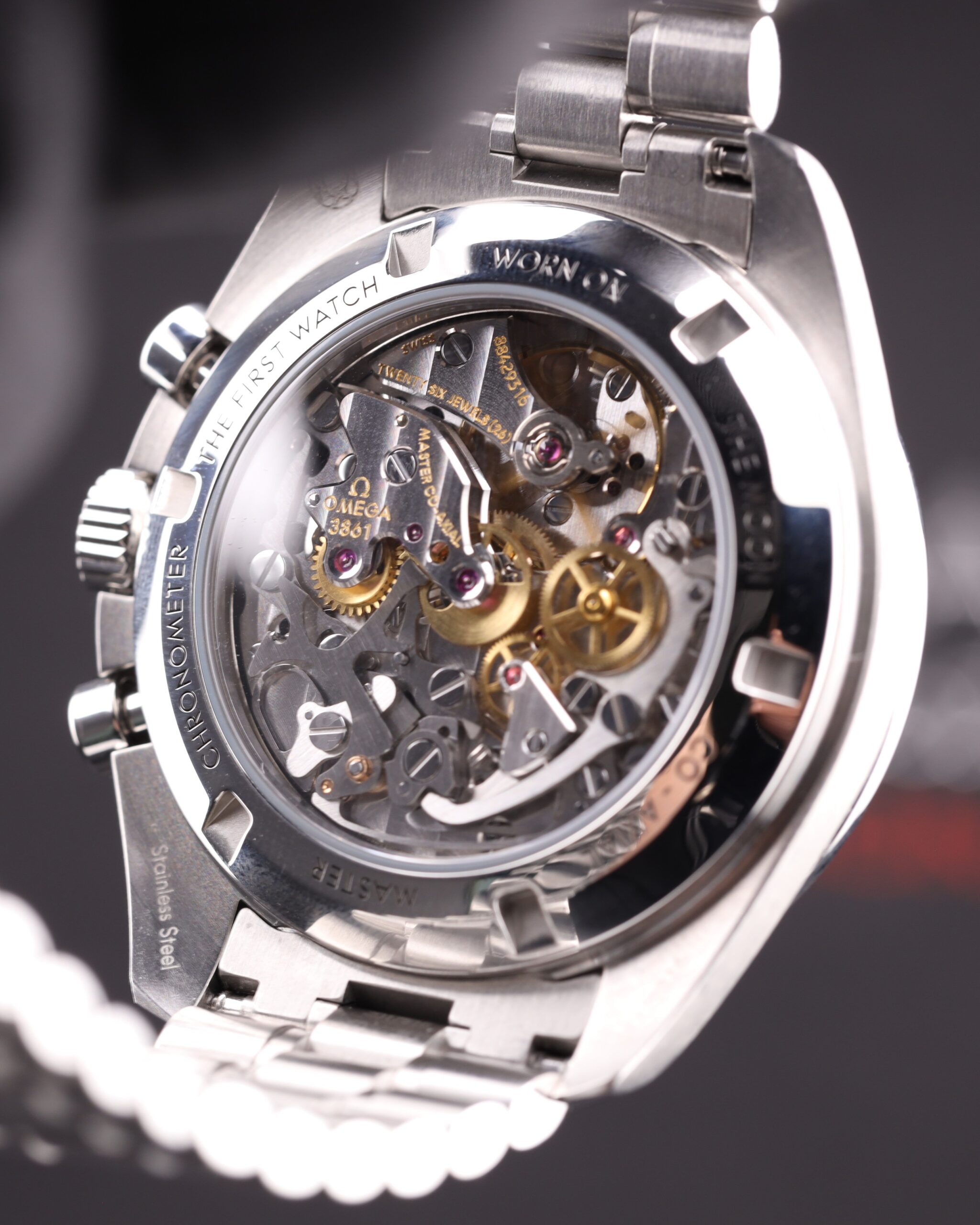 Pre-owned stainless steel chronograph watch