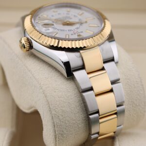 Used Swiss made mechanical watch on wrist