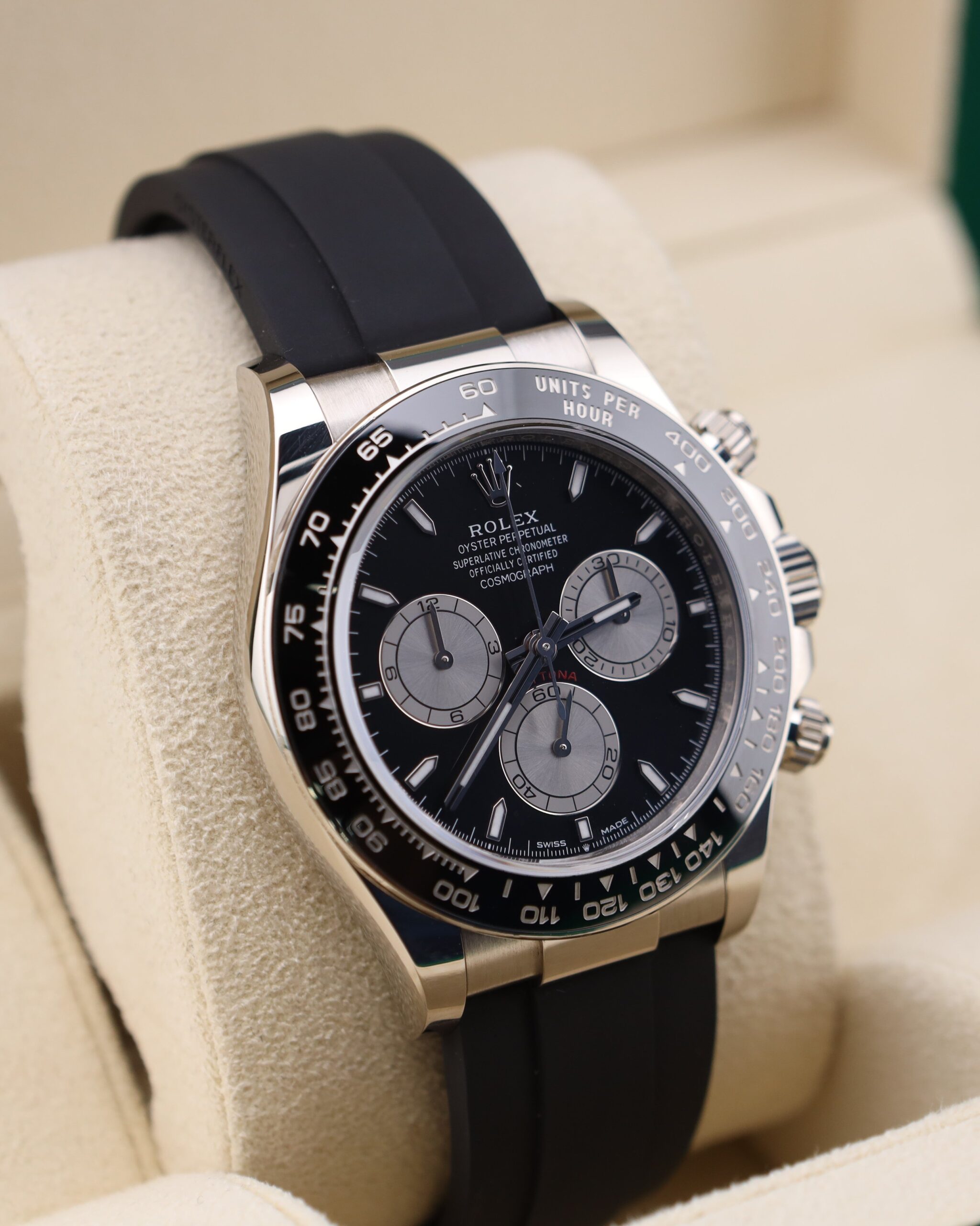 Pre-owned moonphase wrist watch with dark dial