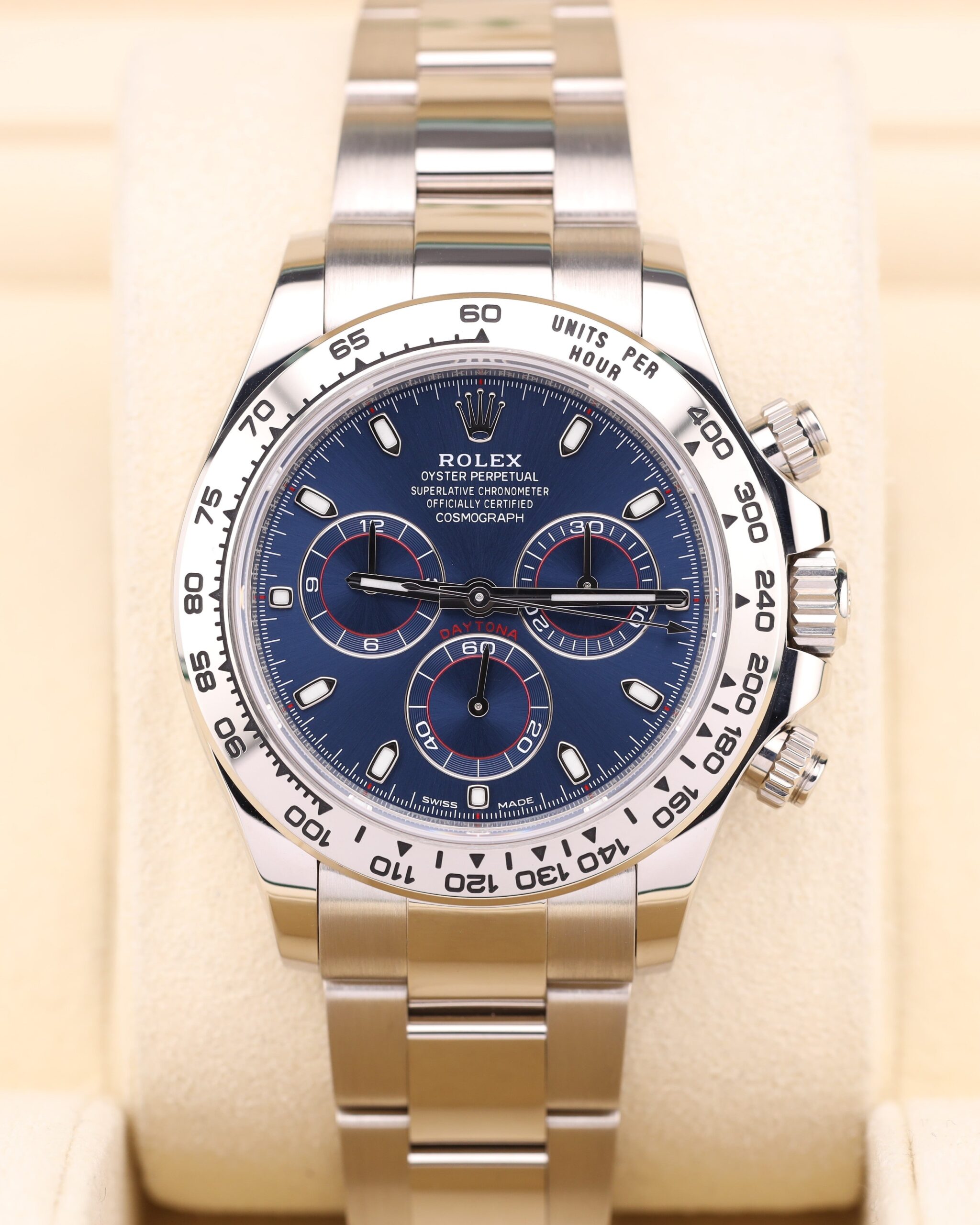 Pre-owned moonphase wrist watch with dark dial