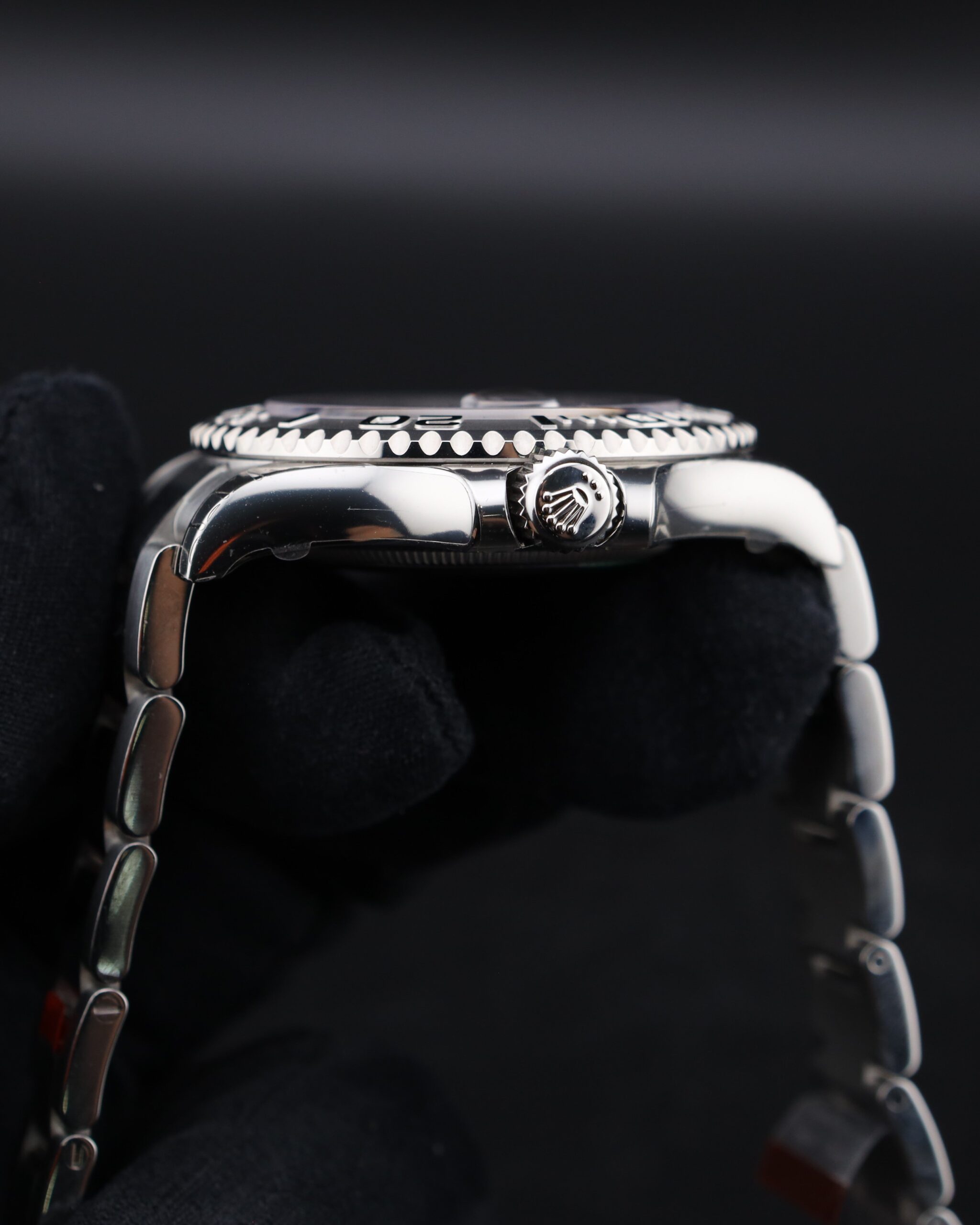 Pre-owned moonphase wrist watch with dark dial