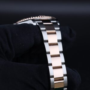 Vintage diver mechanical watch on black strap