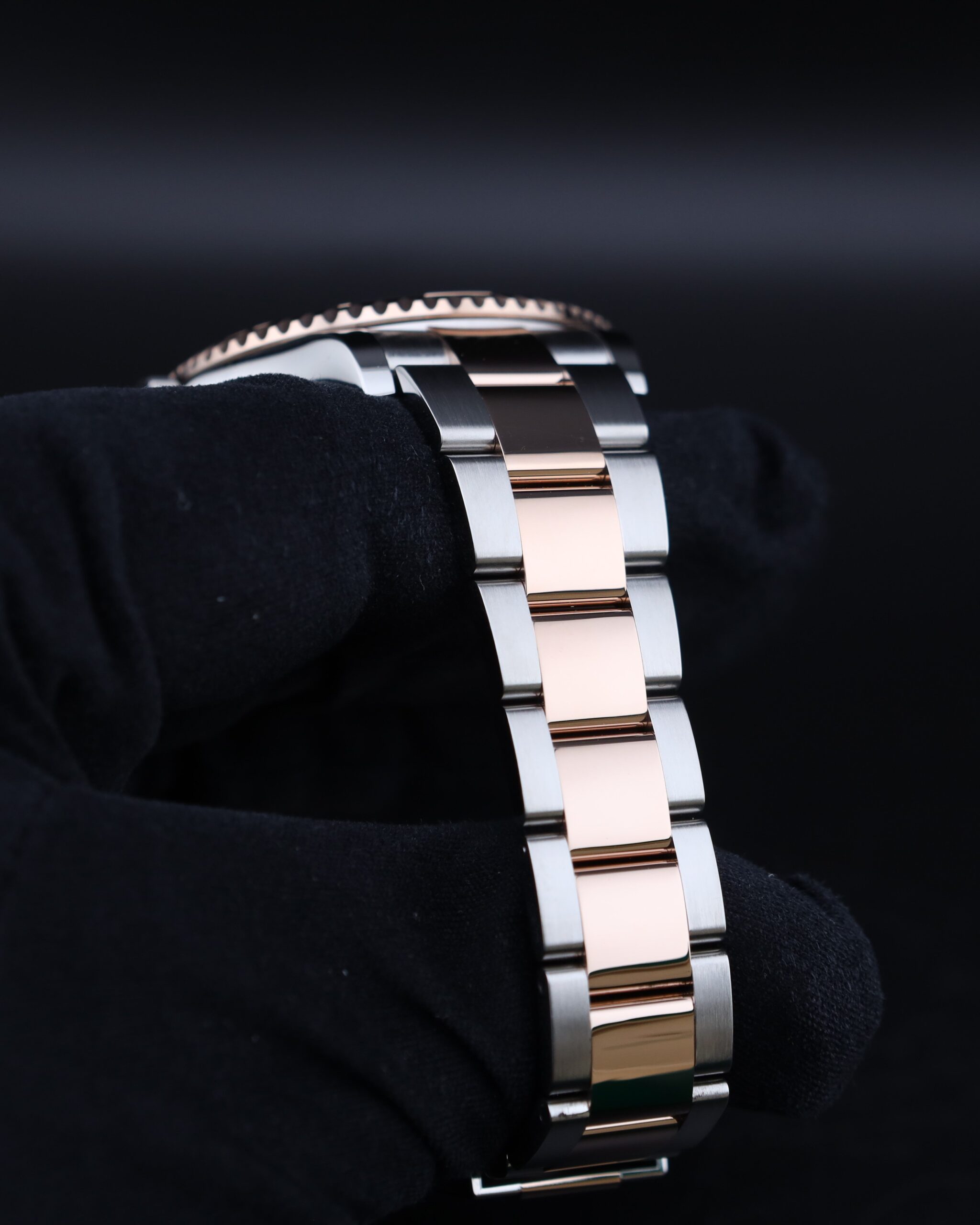 Vintage diver mechanical watch on black strap