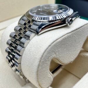 Blue dial luxury dress watch with diamond markers