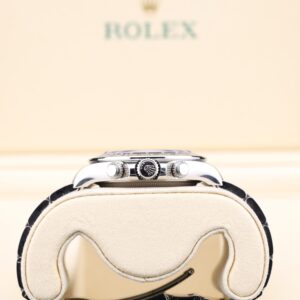 Pre-owned stainless steel chronograph watch close-up