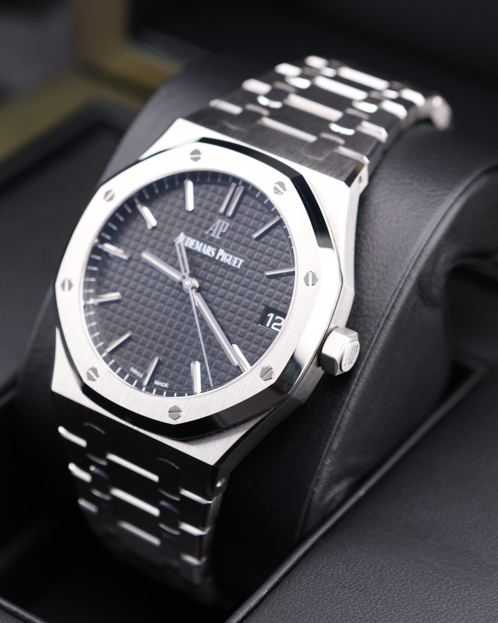 Used Swiss made mechanical watch with leather strap