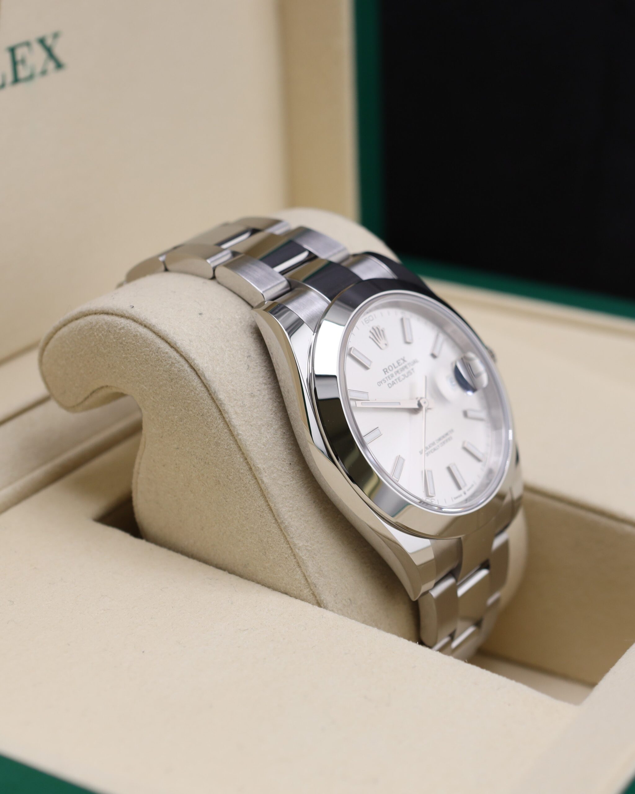 Used Swiss made mechanical watch on leather strap