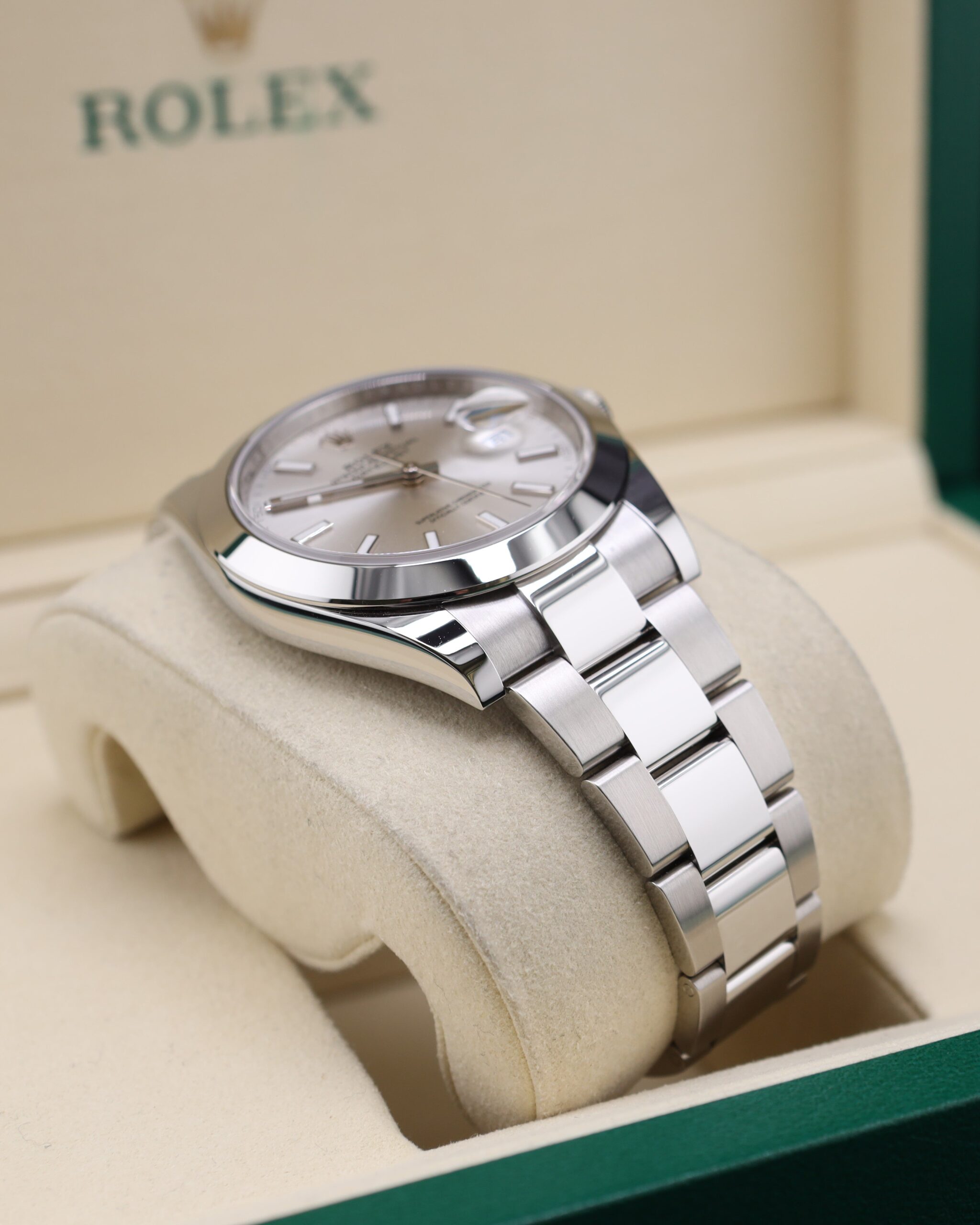 Men's vintage dress automatic watch close-up