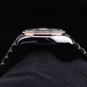Luxury watch with mother of pearl dial and diamond accents