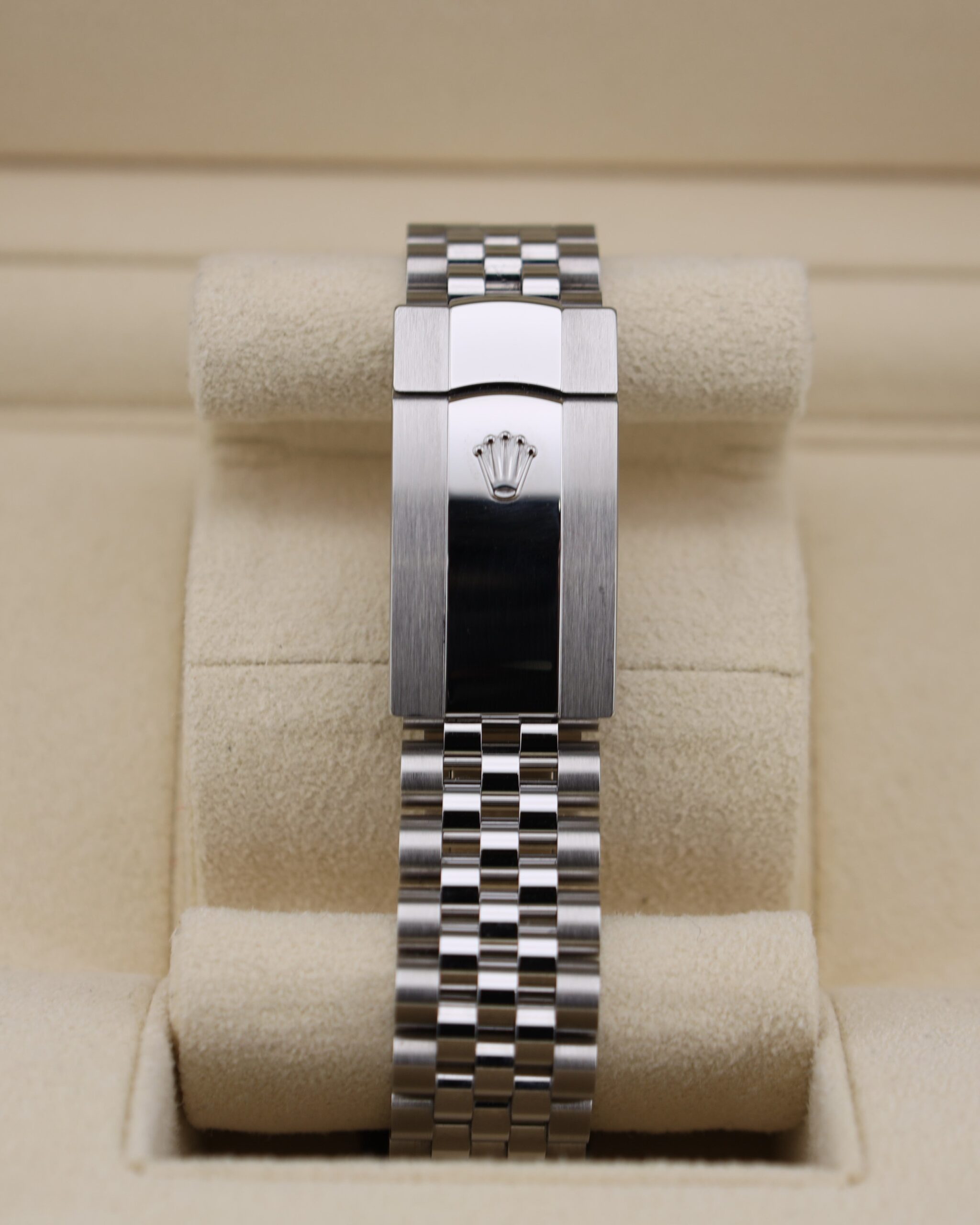 Pre-owned black diamond dial automatic watch
