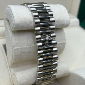 Luxury watch with meteorite dial and baguette markers