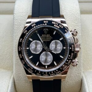 Black dial rose gold luxury wristwatch