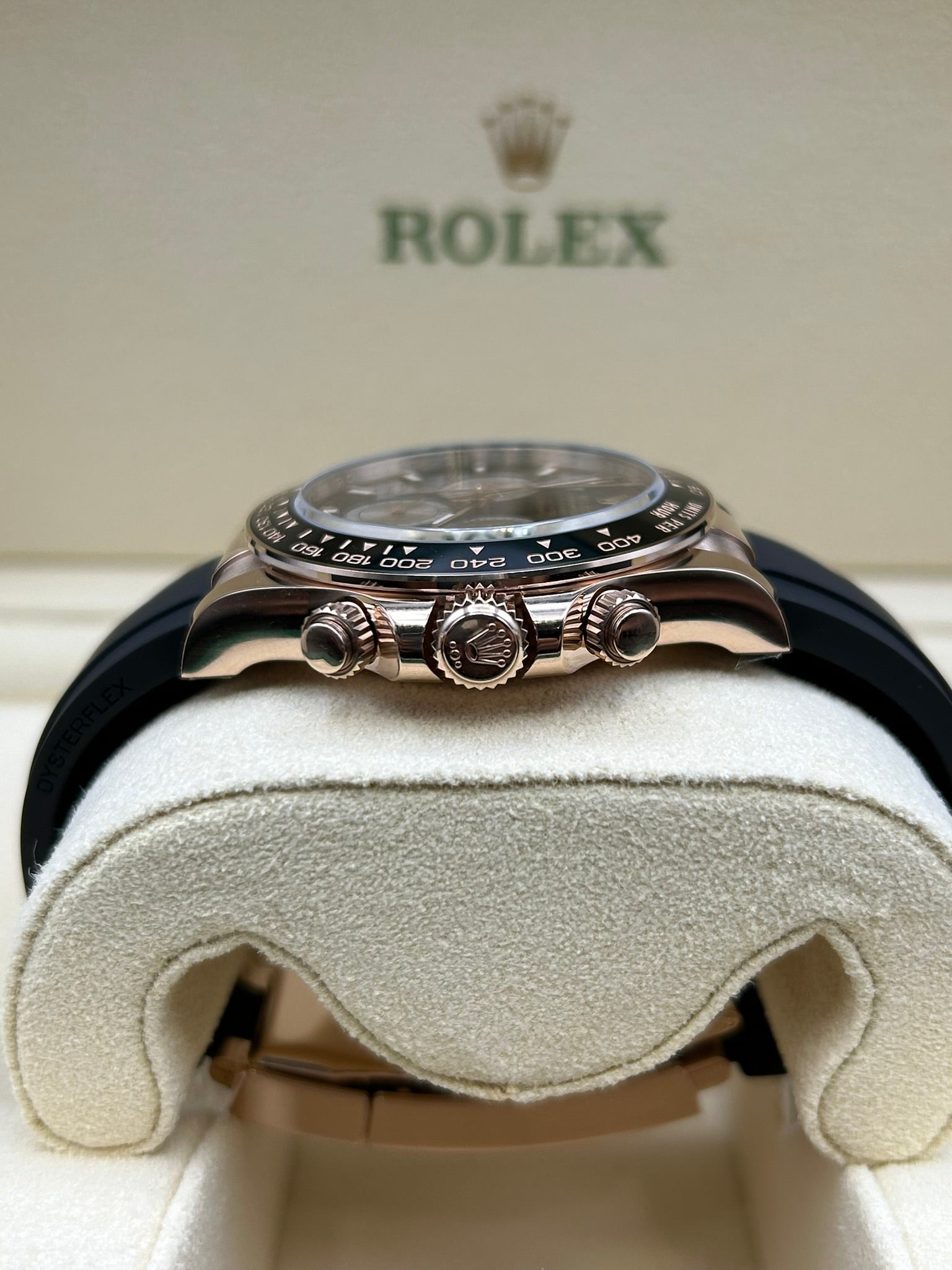 Luxury rose gold chronograph wristwatch