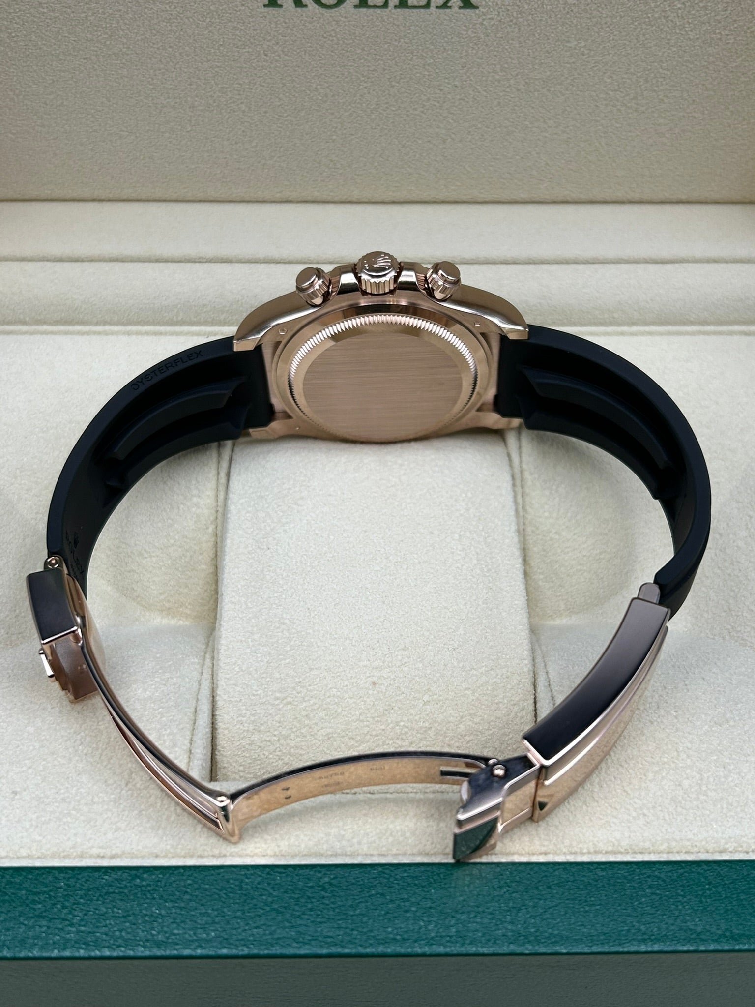 Luxury rose gold chronograph wristwatch