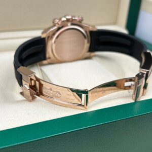 Black dial rose gold sport chronograph