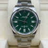 Rolex Oyster Perpetual green dial luxury watch