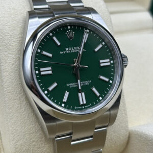 Rolex Oyster Perpetual 41 green dial wristwatch