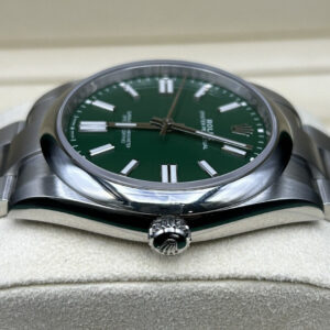 Green dial Rolex Oyster Perpetual watch