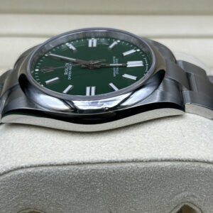 Green dial stainless steel automatic watch