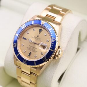 Close-up of Rolex Submariner champagne dial
