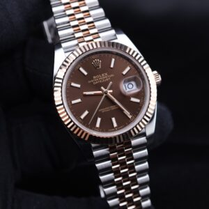 Two-tone Rolex Datejust with chocolate dial