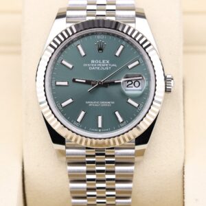 Two-tone Rolex Datejust with mint green dial