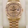 Gold watch with diamond dial