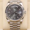 Pre-owned luxury watch with rhodium dial