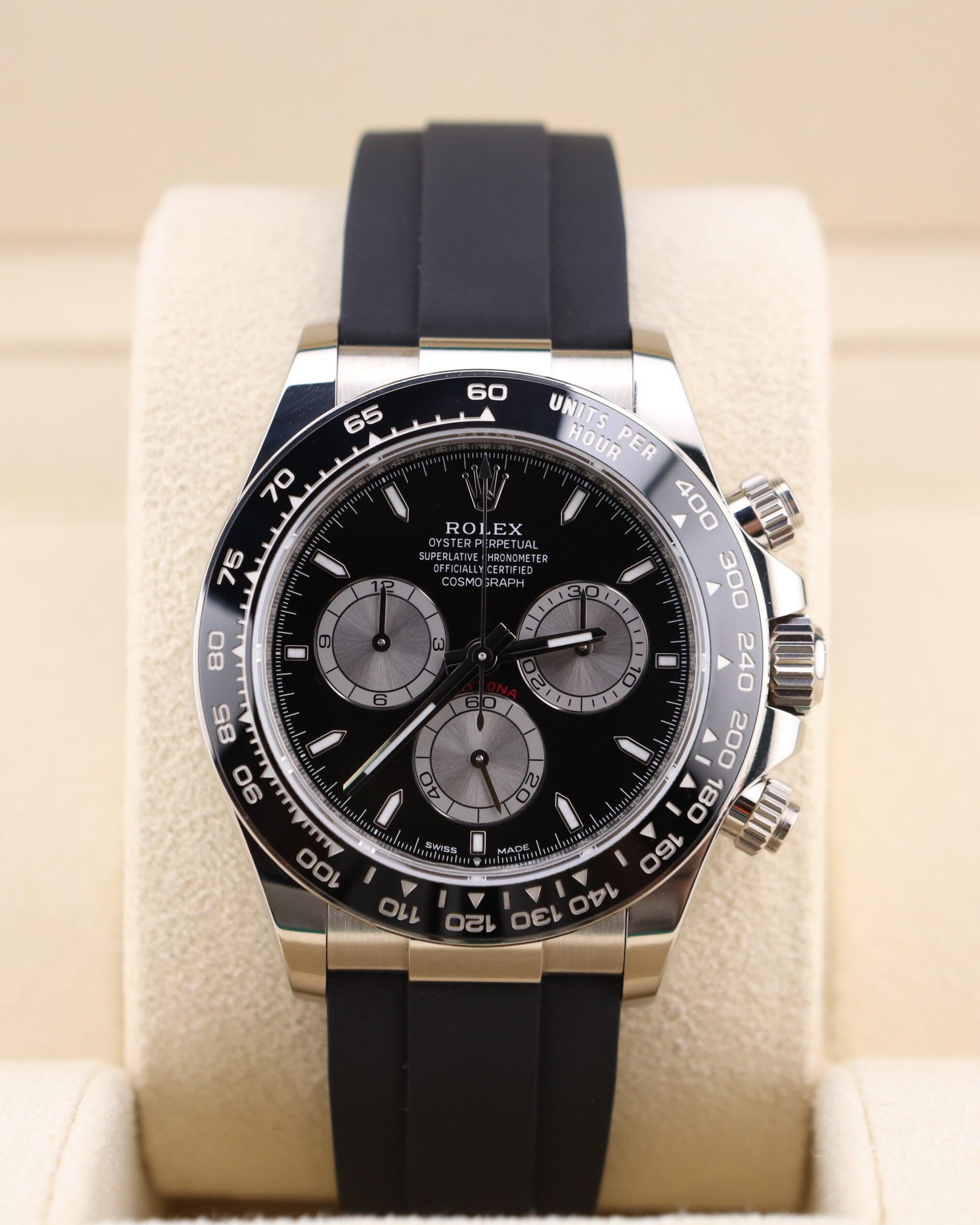 Rolex Daytona white gold chronograph watch