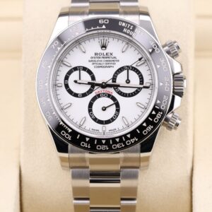 Pre-owned luxury chronograph with white dial