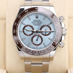 Pre-owned platinum chronograph with ice blue dial
