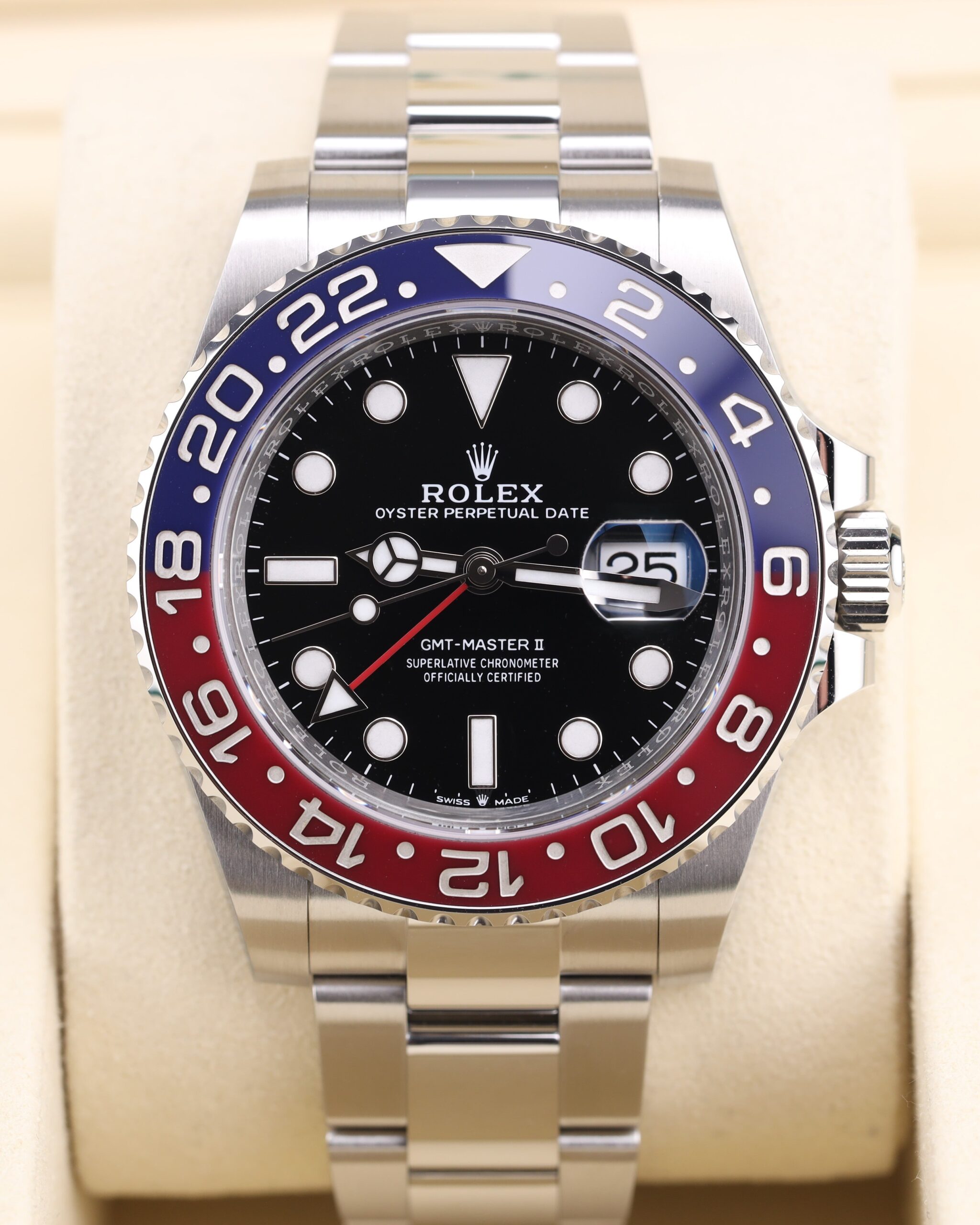 Luxury pre-owned GMT automatic watch with Oyster bracelet