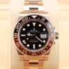 Rose gold luxury GMT watch with brown bezel